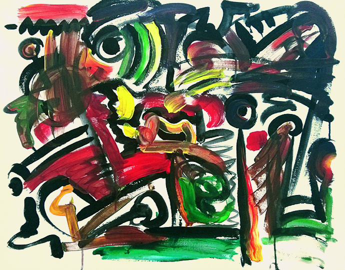 Acryl auf Chinapapier, Abstrakter Expressionismus